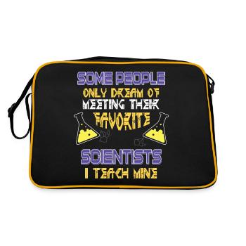 SCIENCE TEACHER Tee Teach Biology Chemistry Physic - Retro Tasche - Schwarz/Gold - Hinten