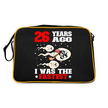 Funny Birthday Quote 26 Years Old - Retro Bag - black/gold - Back