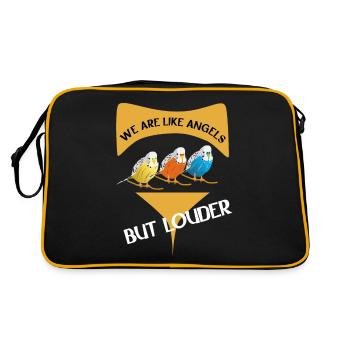 Budgies are like angels, only louder - Retro Bag - black/gold - Back