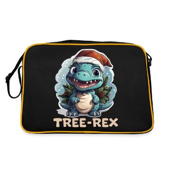 Cute Little Dino Baby with Saying Tree-Rex - Retro Bag - black/gold - Back