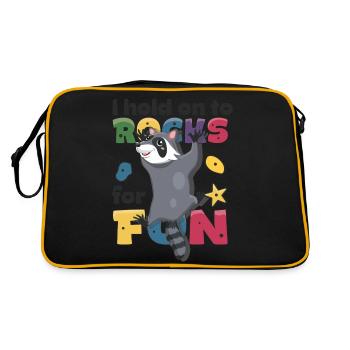 I hold on to rocks for fun - Retro Bag - black/gold - Back