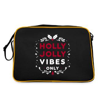 Nur Holly Jolly Vibes - Retro Tasche - Schwarz/Gold - Hinten