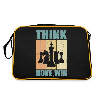 Échecs, Penser, Bouger, Gagner, Club des Maîtres d’Échecs - Sac Retro - noir/or - Dos