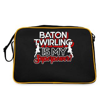 Baton Twirling Baton Twirling Is My Superpower - Retro Bag - black/gold - Back