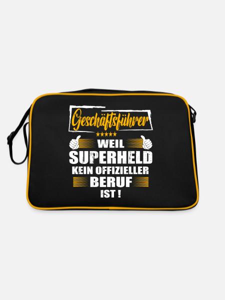 Geschäftsführer Superheld kein offizieller Beruf - Retro Tasche - Schwarz/Gold