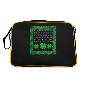 Irish Heritage Blessing Celtic Knot Clover - Retro Bag - black/gold - Back