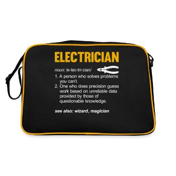 Electrician Saying Electrician's Journeyman - Retro Bag - black/gold - Back
