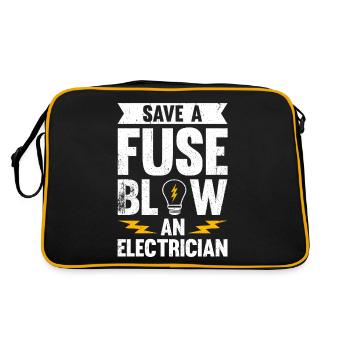 Electrician Saying Electrician's Journeyman - Retro Bag - black/gold - Back