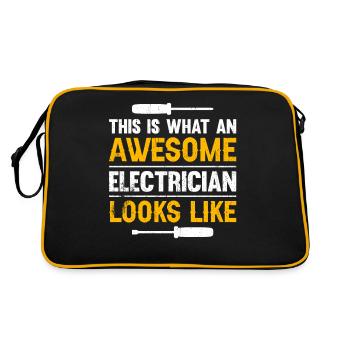 Electrician Saying Electrician's Journeyman - Retro Bag - black/gold - Back
