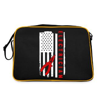 Electrician Saying Electrician's Journeyman - Retro Bag - black/gold - Back