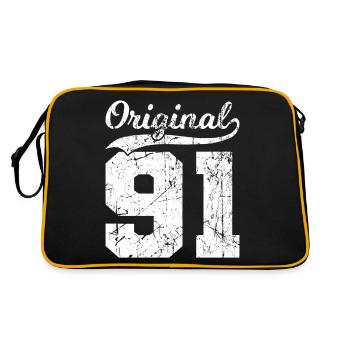 91 Original 33 Ans Homme Femme Anniversaire - Sac Retro - noir/or - Dos
