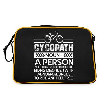 Bicycle Cycopath A Person Suffering From Chronic - Retro Bag - black/gold - Back