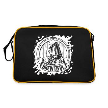 Beer Brewing Beer Brewing Life Is Brewtiful - Retro Bag - black/gold - Back