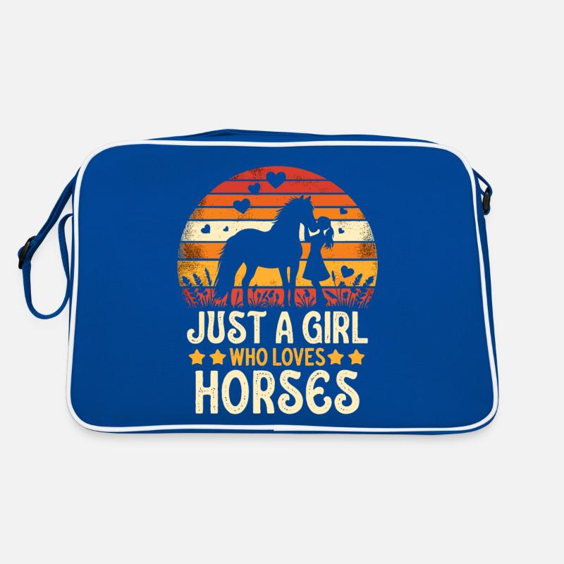 Pferdeliebhaber Geschenk Nur ein Mädchen, das Pferde liebt Retro Tasche