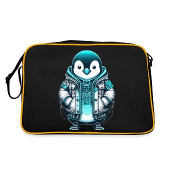 Cool Synthwave Cyberpunk pingouin amant cadeau - Sac Retro - noir/or - Dos