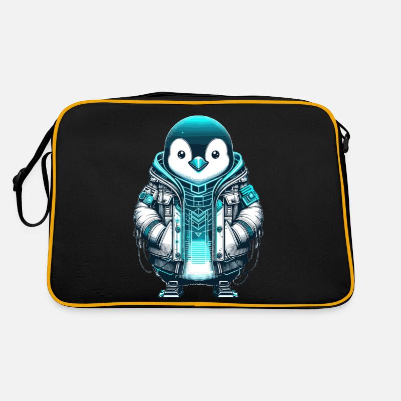 Cool Synthwave Cyberpunk penguin Lover Gift Retro Bag