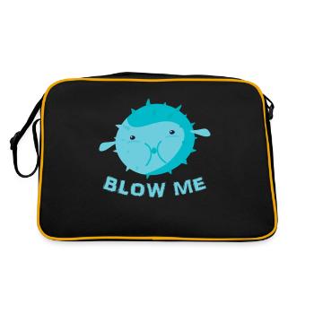 Blow Me T-Shirt - Blague Funny Blowfish Poisson grossier - Sac Retro - noir/or - Dos