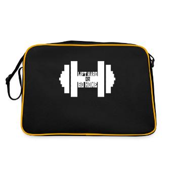 Lift Hard Or Go Home T-Shirt - Funny Gym Muscle - Sac Retro - noir/or - Dos