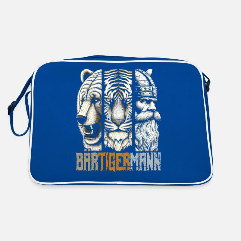 Bärtigermann Bär Tiger Mann Geschenk Bart Retro Tasche
