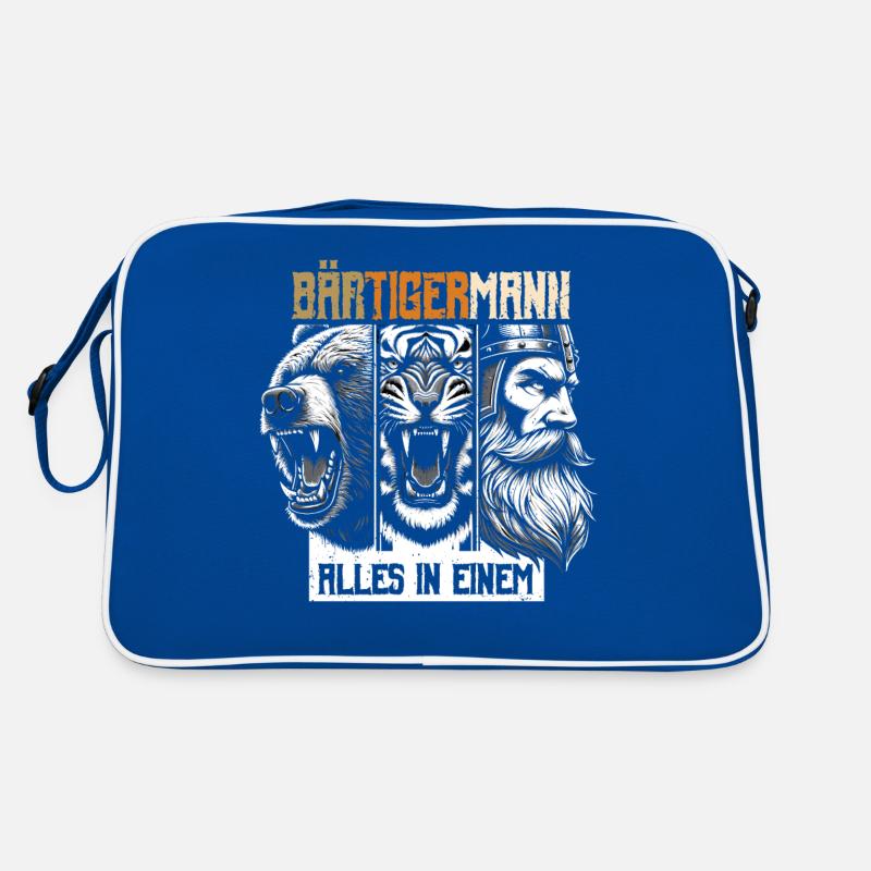 Bärtigermann Bär Tiger Mann Geschenk Bart Retro Tasche