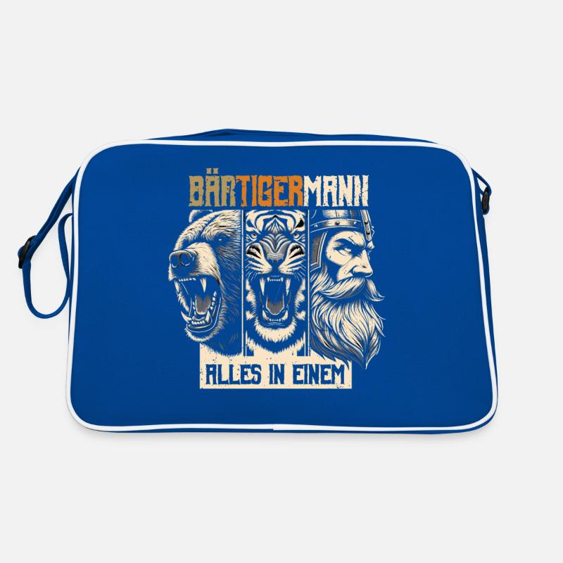 Bärtigermann Bär Tiger Mann Geschenk Bart Retro Tasche