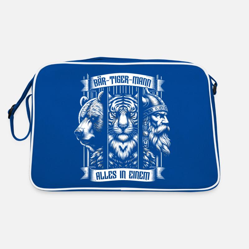Bärtigermann Bär Tiger Mann Geschenk Bart Retro Tasche