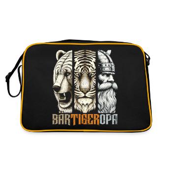 Barbu Grand-père Ours Tigre Grand-père Cadeau Barbe Porteur de barbe - Sac Retro - noir/or - Dos