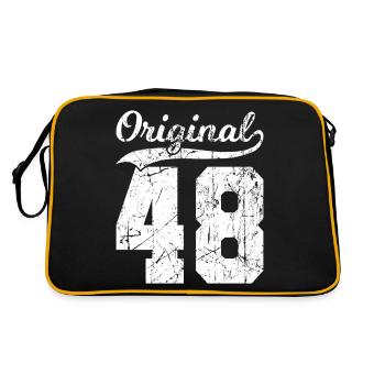 48 Original 76 Ans Homme Femme Anniversaire - Sac Retro - noir/or - Dos
