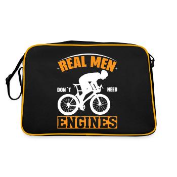 Real men don't need an engine - Retro Bag - black/gold - Back