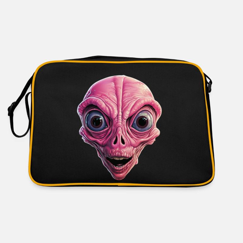 Shocked alien, shock, alien face, curiosity Retro Bag