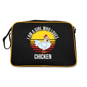 Funny Chicken Saying Chicken - Retro Bag - black/gold - Back