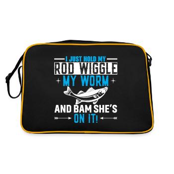 Je tiens juste ma canne, je remue le ver et - Sac Retro - noir/or - Dos