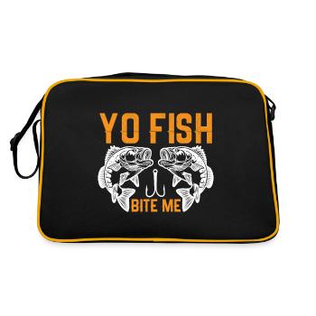 Yo, poisson, mords-moi - Sac Retro - noir/or - Dos
