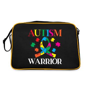 Autisme Guerrier Autiste Ninja Syndrome d’Asperger - Sac Retro - noir/or - Dos
