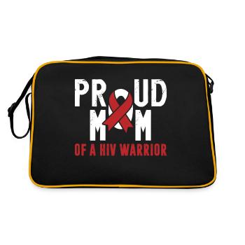 Stolze Mama Eines Hiv-kriegers. Unterstützung Für - Retro Tasche - Schwarz/Gold - Hinten