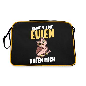 Eulen - Retro Tasche - Schwarz/Gold - Hinten