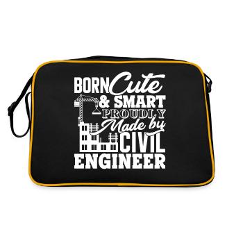 Civil Engineer Proudly Made by Civil Engineer - Retro Bag - black/gold - Back