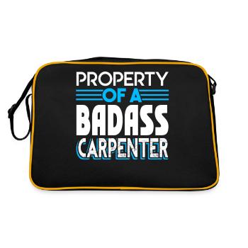 Carpenter Property Of A Badass Carpenter - Retro Bag - black/gold - Back