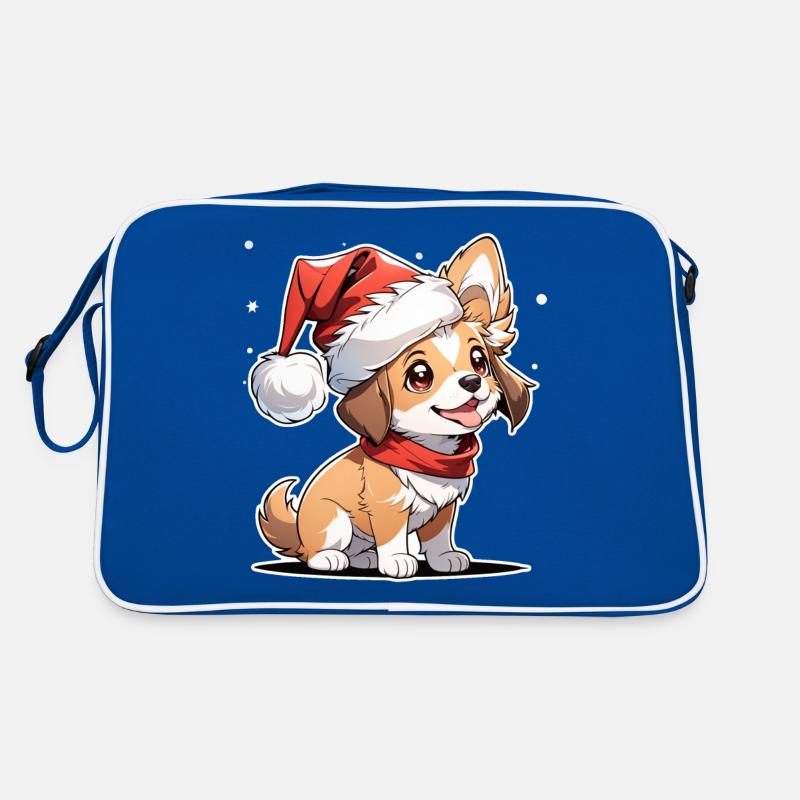 chien avec bonnet de noel Sac Retro