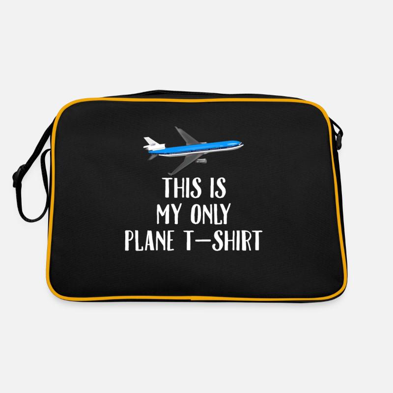 Das ist mein einziges Flugzeug T-Shirt - Funny Airplane - Retro Tasche - Schwarz/Gold
