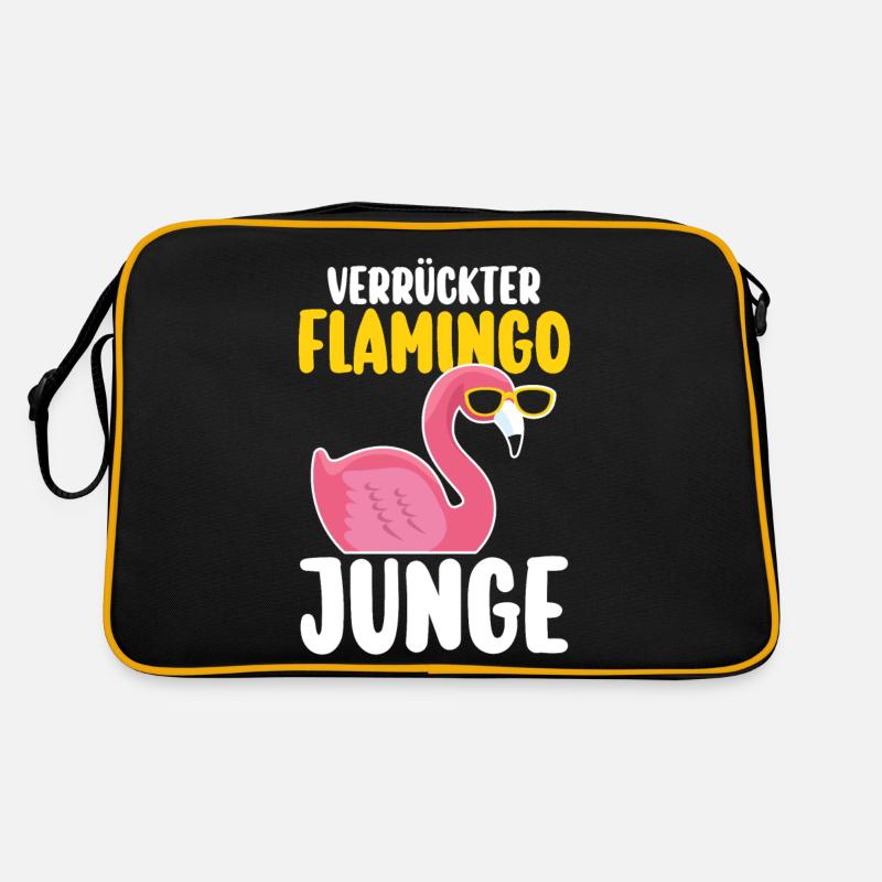 Verrückter Flamingo Junge Retro Tasche