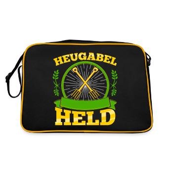 Nachwuchs Landwirt Heugabel Held Bauern - Retro Tasche - Schwarz/Gold - Hinten