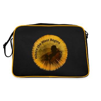Where the West Begins. - Retro Bag - black/gold - Back