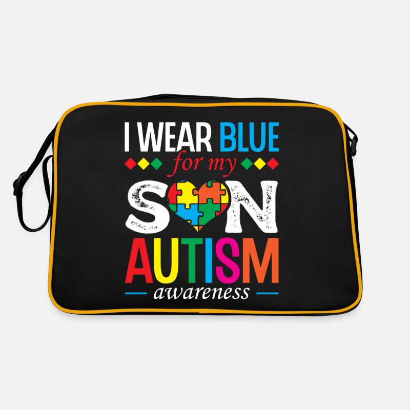 Je porte du bleu pour le mois de la sensibilisation à l’autisme Sac Retro