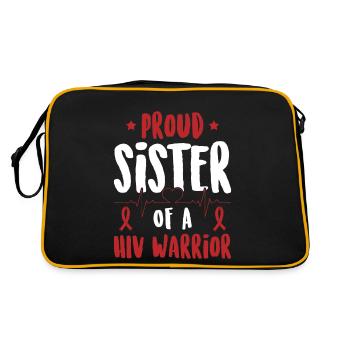 Proud sister of an HIV warrior. - Retro Bag - black/gold - Back