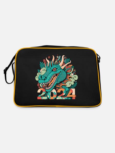 HAPPY NEW YEAR DRAGON 2024 - Retro Bag - black/gold - Back