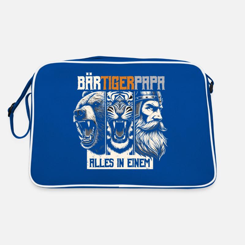 Bärtigerpapa Bär Tiger Papa Vater Geschenk Bart Retro Tasche