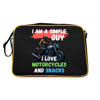 Je suis un homme simple - j’adore les motos - Sac Retro - noir/or - Dos