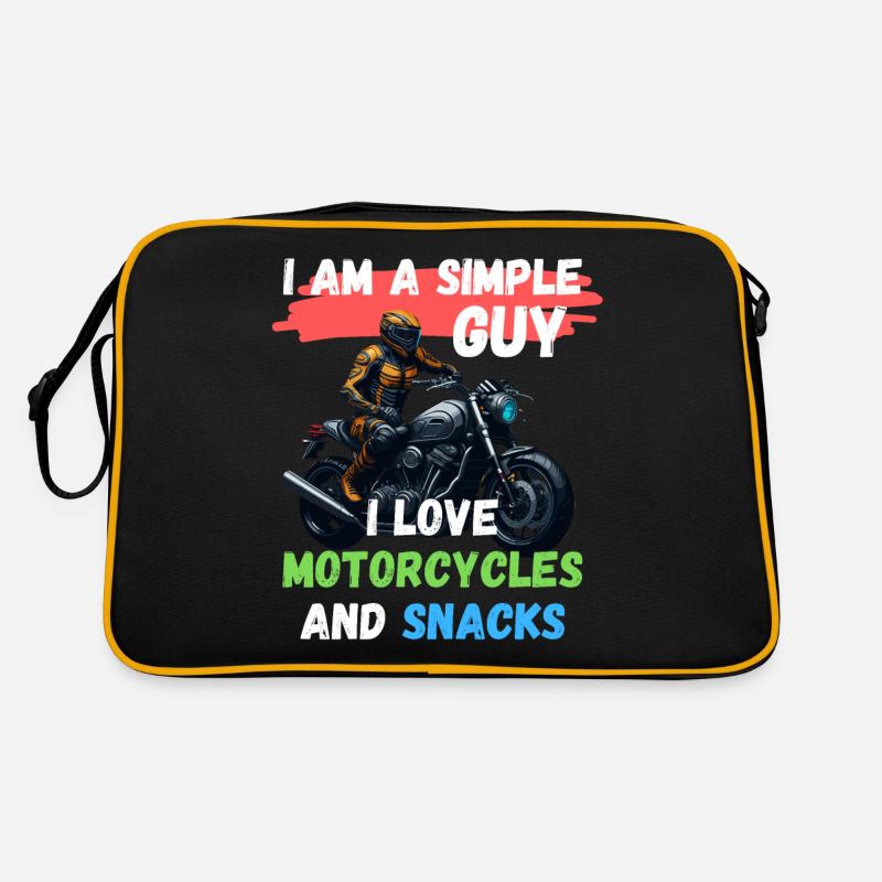 Ich bin ein einfacher Mann - ich liebe Motorräder Retro Tasche