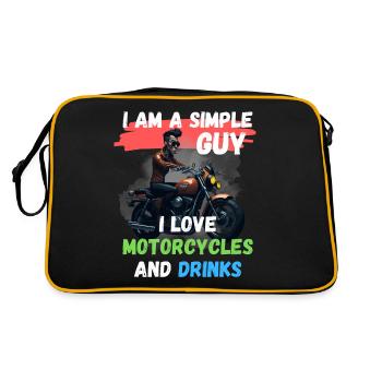 Je suis un homme simple - j’adore les motos - Sac Retro - noir/or - Dos